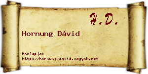 Hornung Dávid névjegykártya